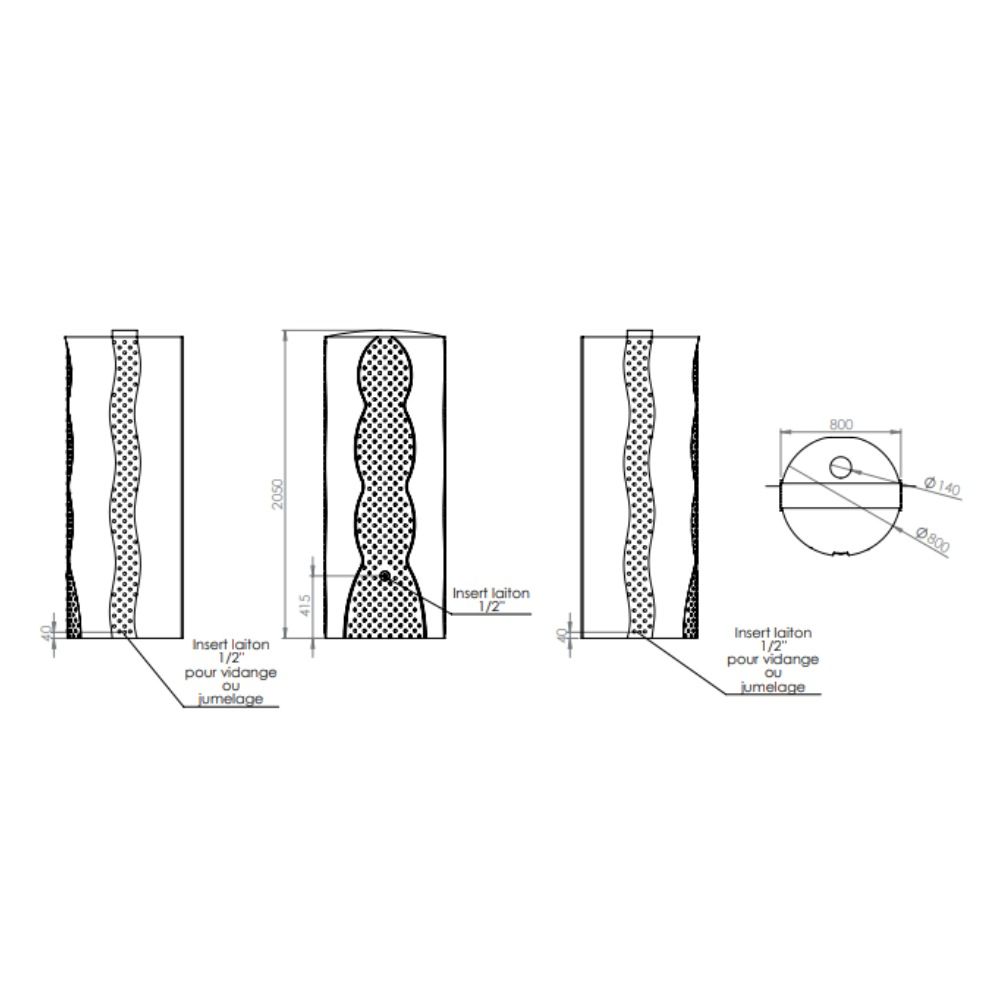 Récupérateur d'eau de pluie pour jardin Niagara 1000 L gris EMP ROTOMOULAGE
