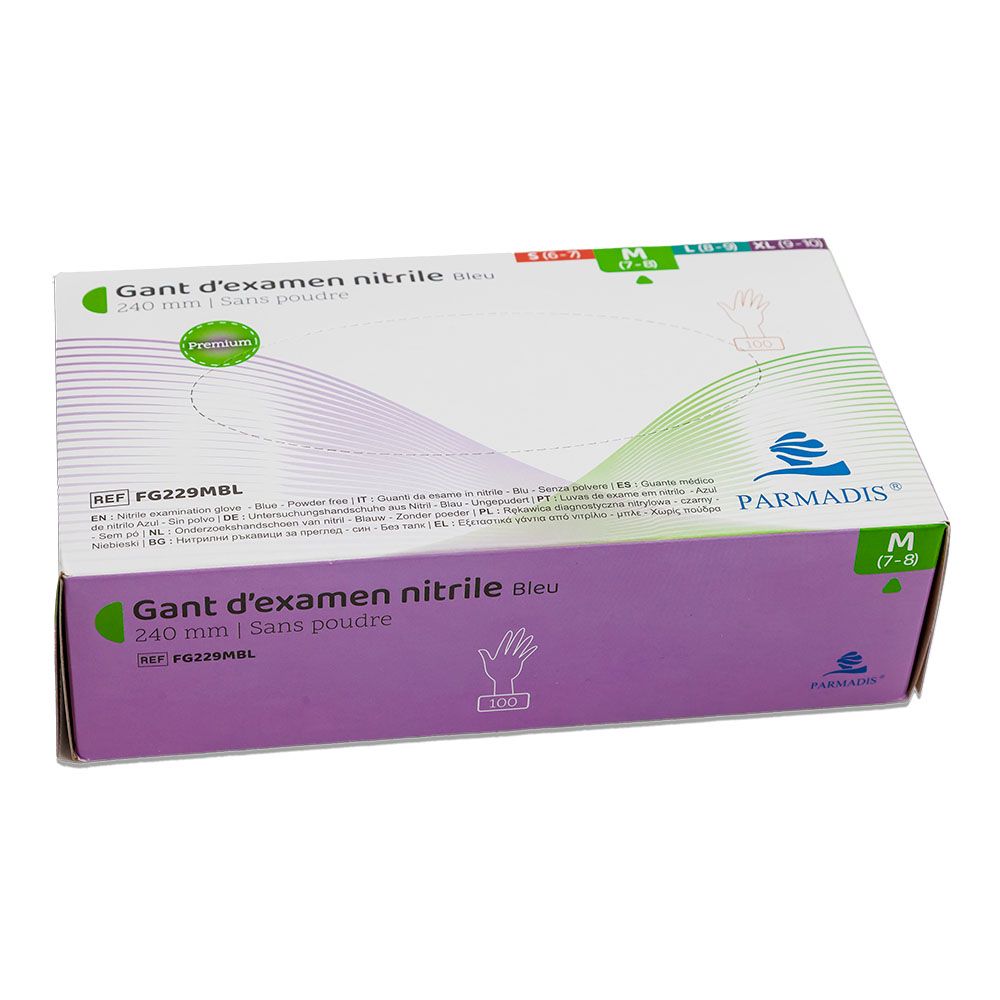 100 Gants en nitrile bleu taille M  