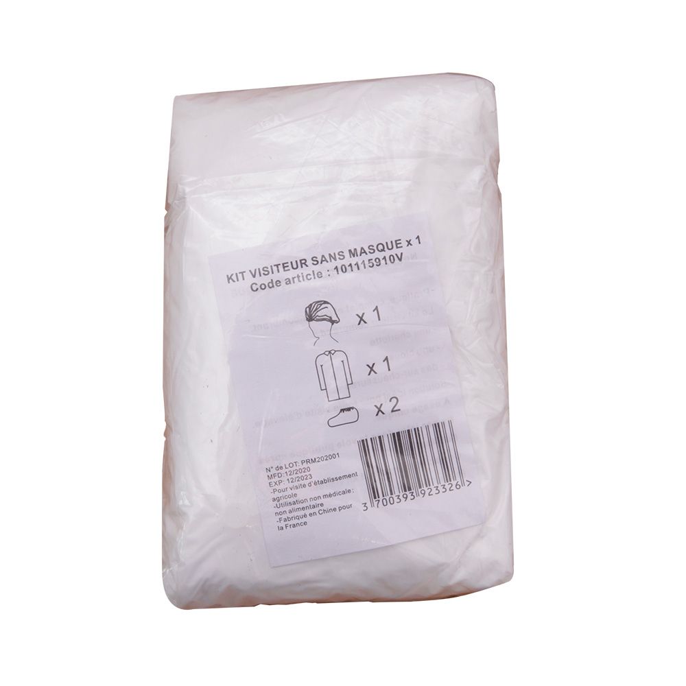 10 Kits visiteur charlotte + blouse + surchaussures