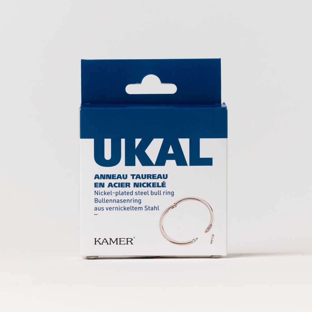 Anneau taureau en acier nickelé vis papillon 60 mm