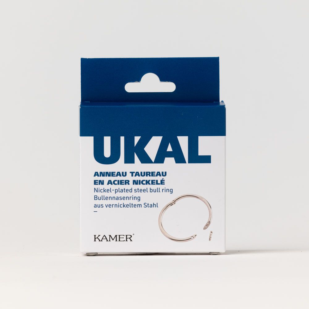 Anneau taureau en acier nickelé vis papillon 70 mm