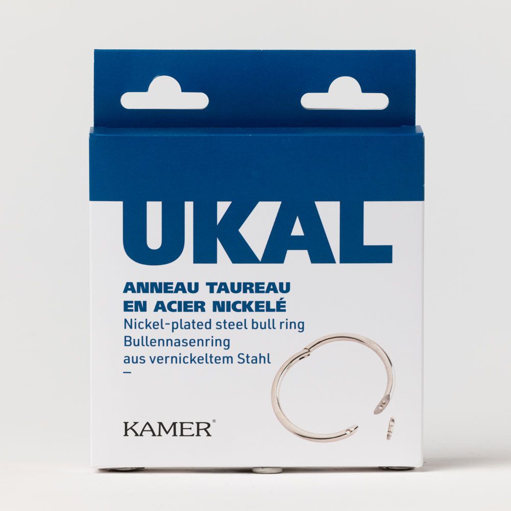 Anneau taureau en acier nickelé vis papillon 100 mm