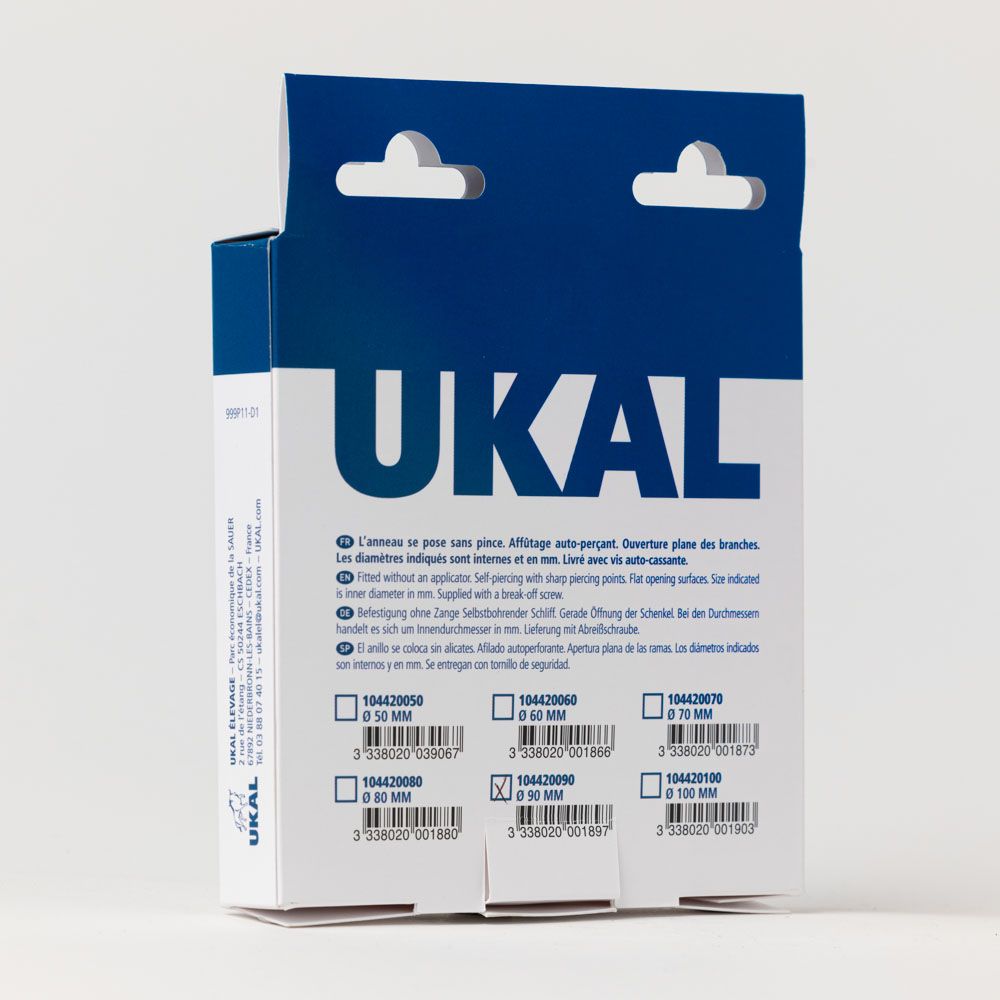 Anneau taureau en acier nickelé vis papillon 90 mm