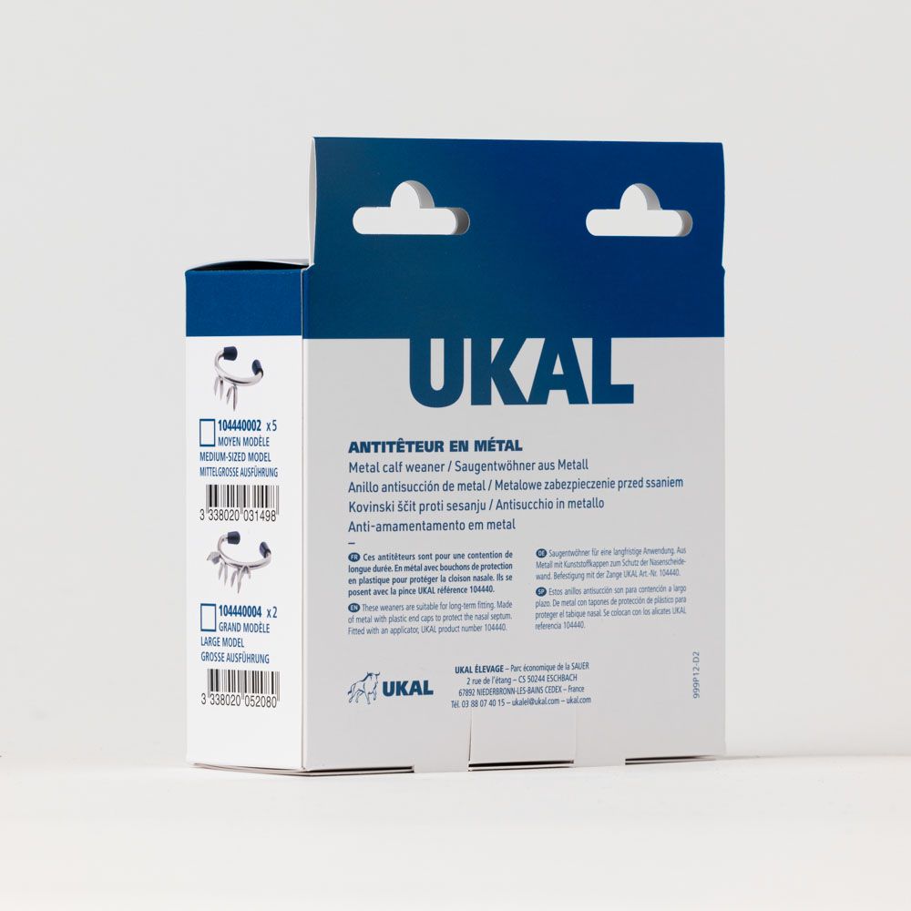 Anneaux antitêteurs en métal Ukal modèle 1er jour par 5