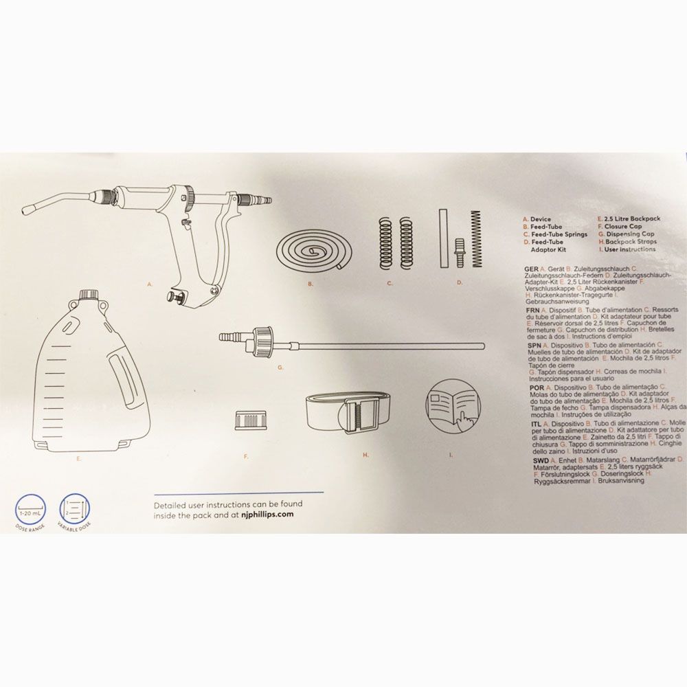 Pistolet drogueur en métal 20ml + réservoir 2.5l NJPHILLIPS
