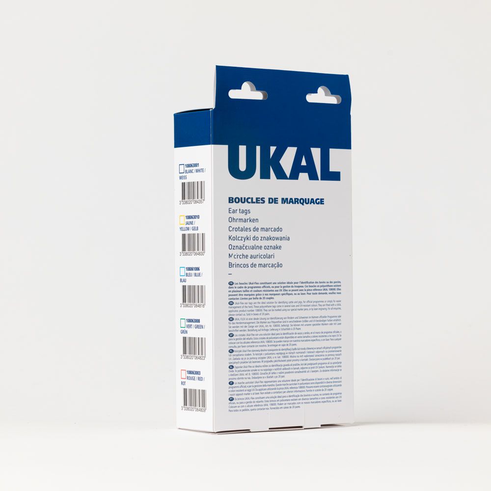 Boucles de marquage Ukalflex large+large nue bleue X20