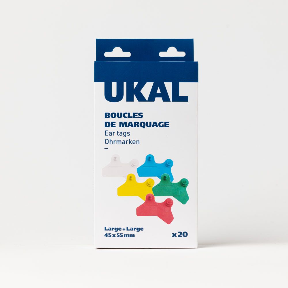 Boucles de marquage Ukalflex large+large nue bleue X20