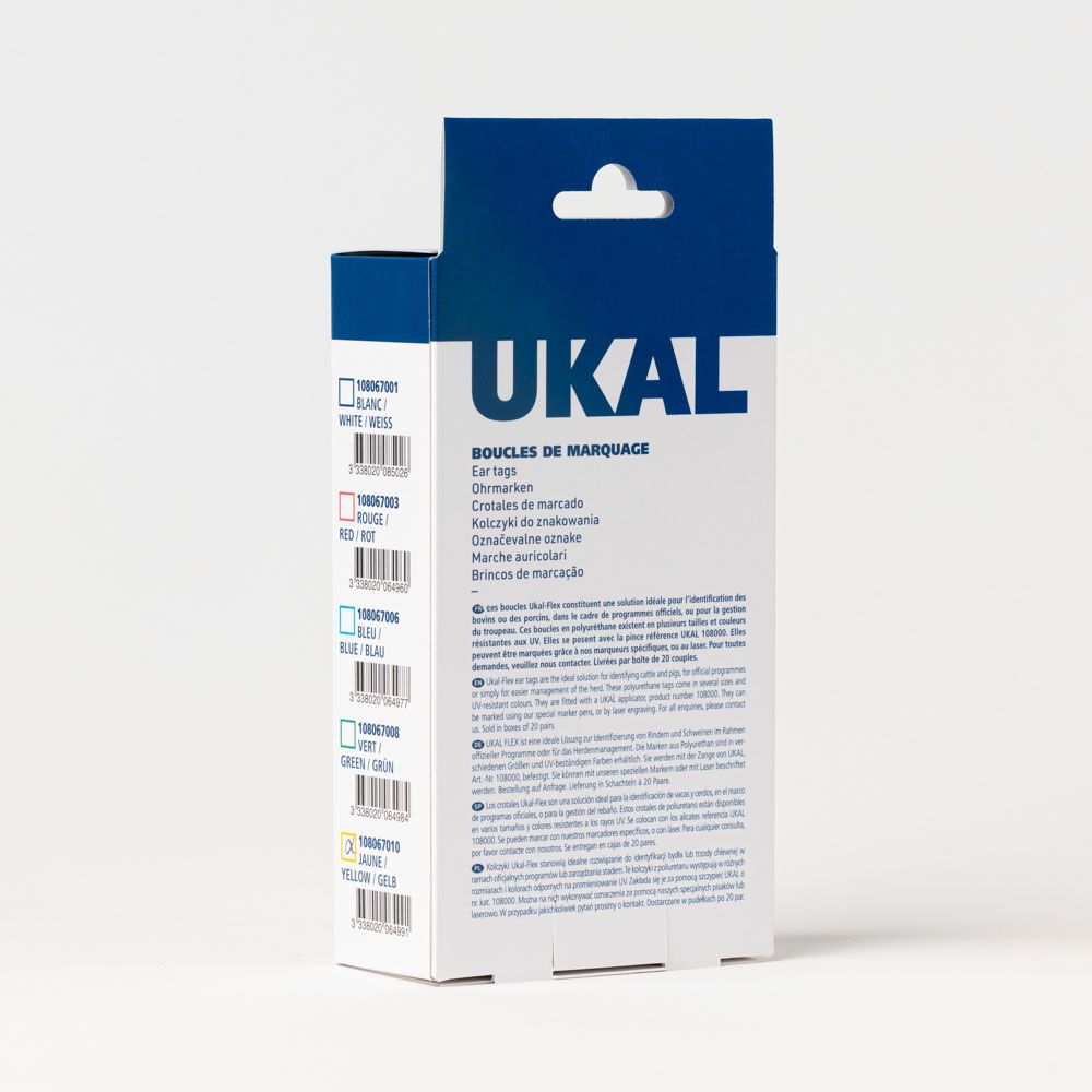 Boucles de marquage Ukaflex bouton+bouton nue blanc