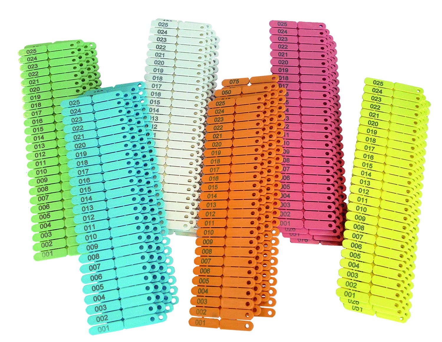 Boucles de marquage Ukal-tag blanc marquage de 1 à 100 x100