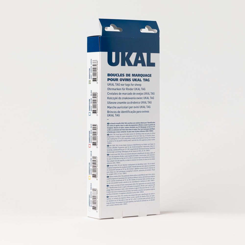 Boucles de marquage Ukal-tag rouge marquage de 101-200 X100