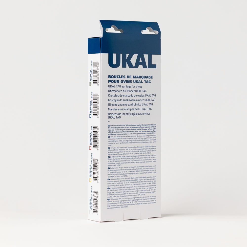 Boucles de marquage Ukal tag vert marquage de 101-200 X100