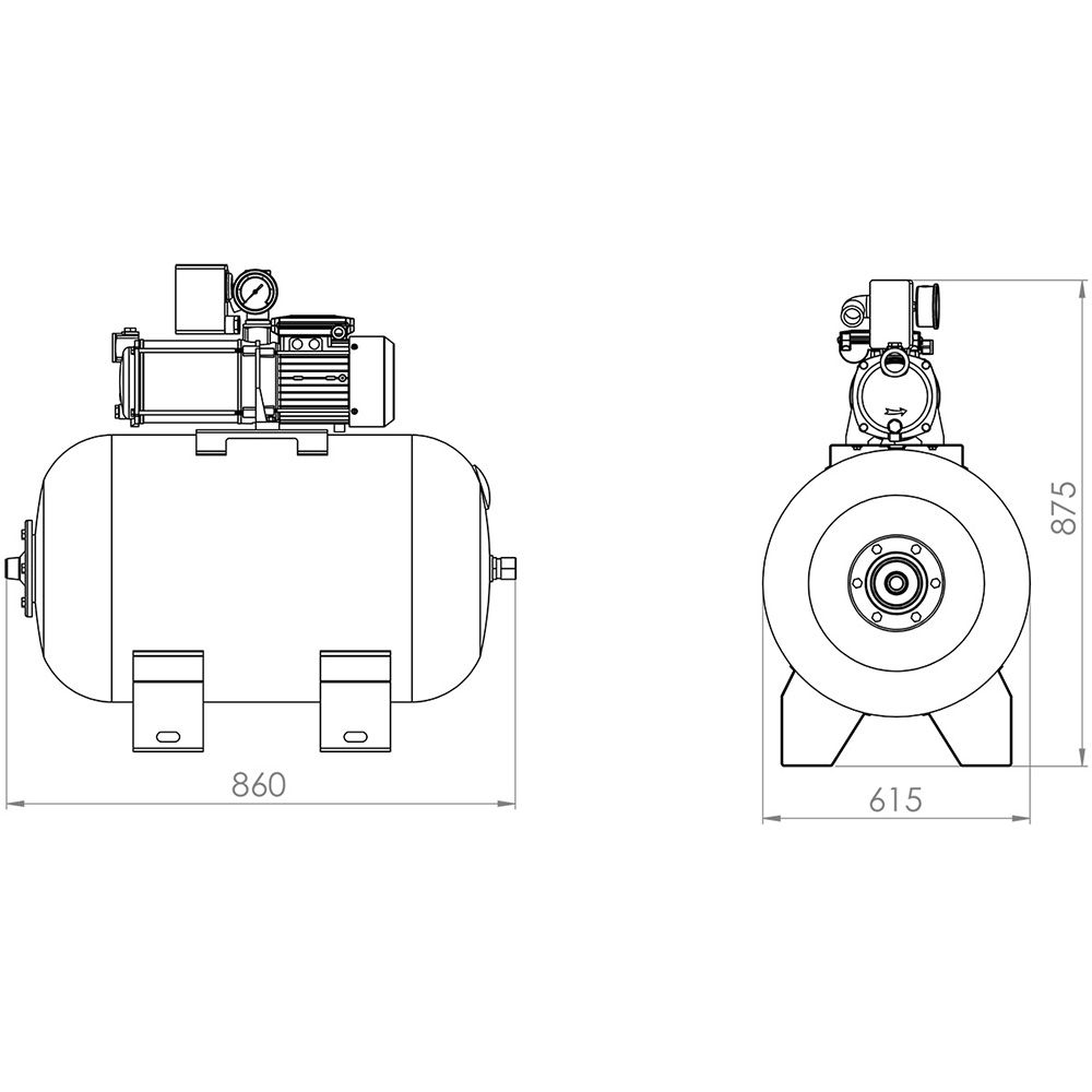 Groupe de surpression 80 l pompe 1,1Kw 230 V