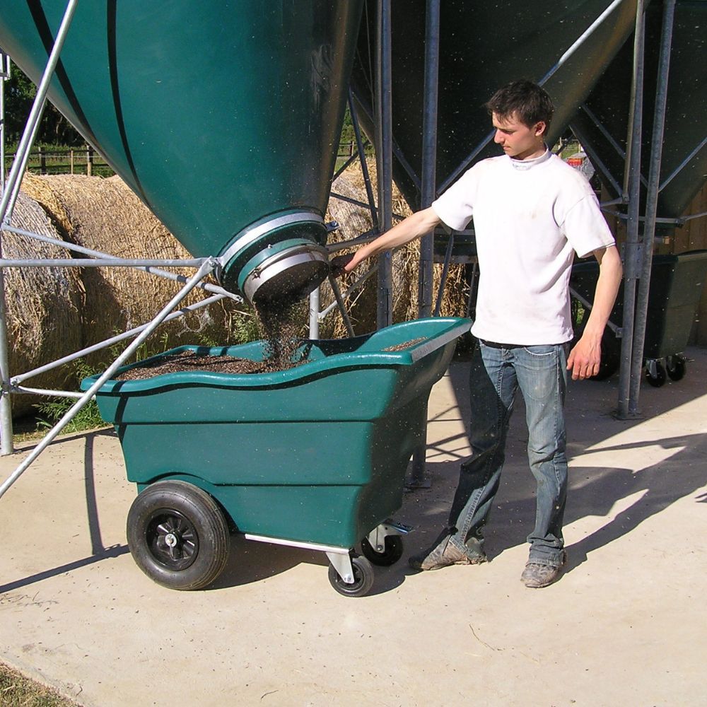 Chariot à aliments vert 350 L EMP ROTOMOULAGE