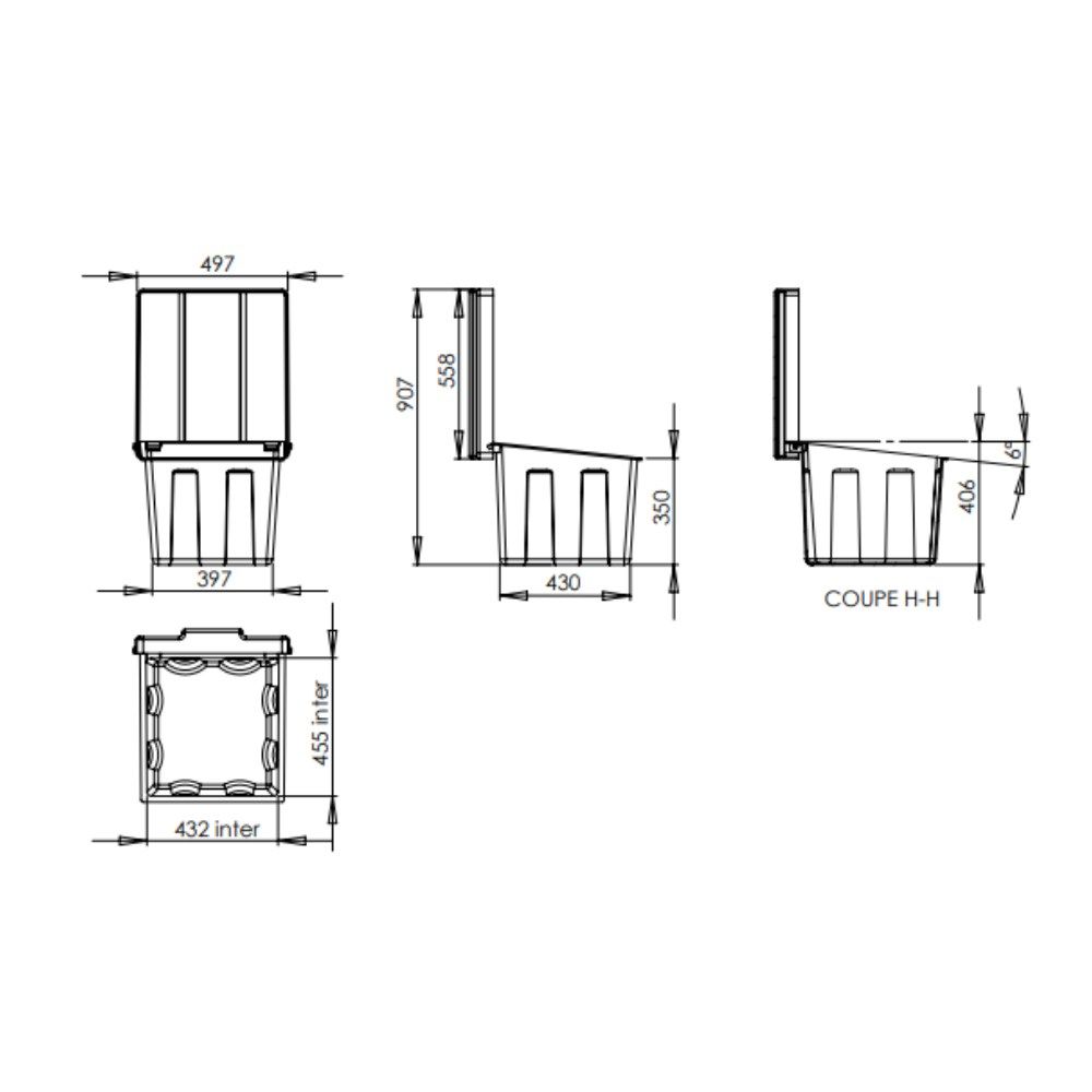 Bac à sel / sable 50 L EMP ROTOMOULAGE