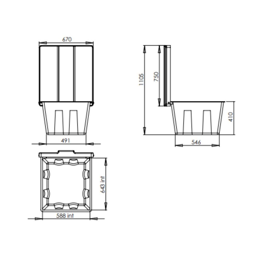 Bac à sel / sable 100 L EMP ROTOMOULAGE