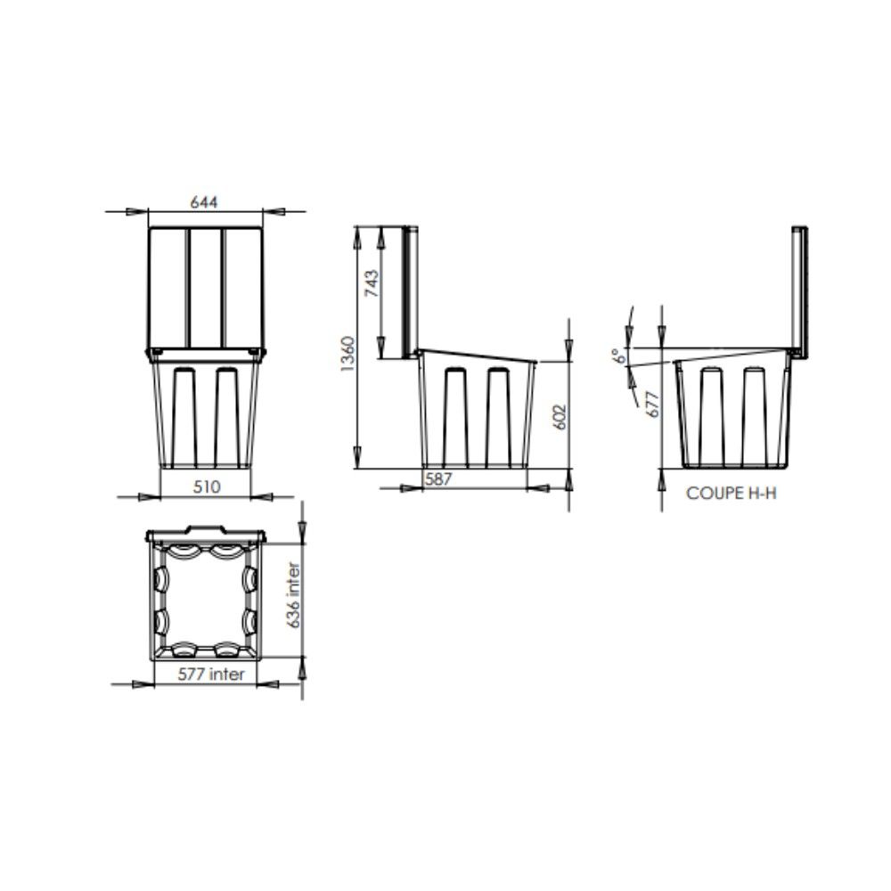 Bac à sel / sable 200 L EMP ROTOMOULAGE