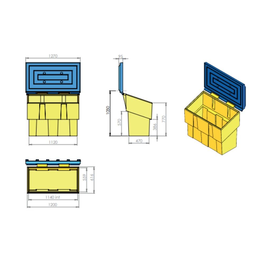 Coffre à sel / sable 500 L EMP ROTOMOULAGE 