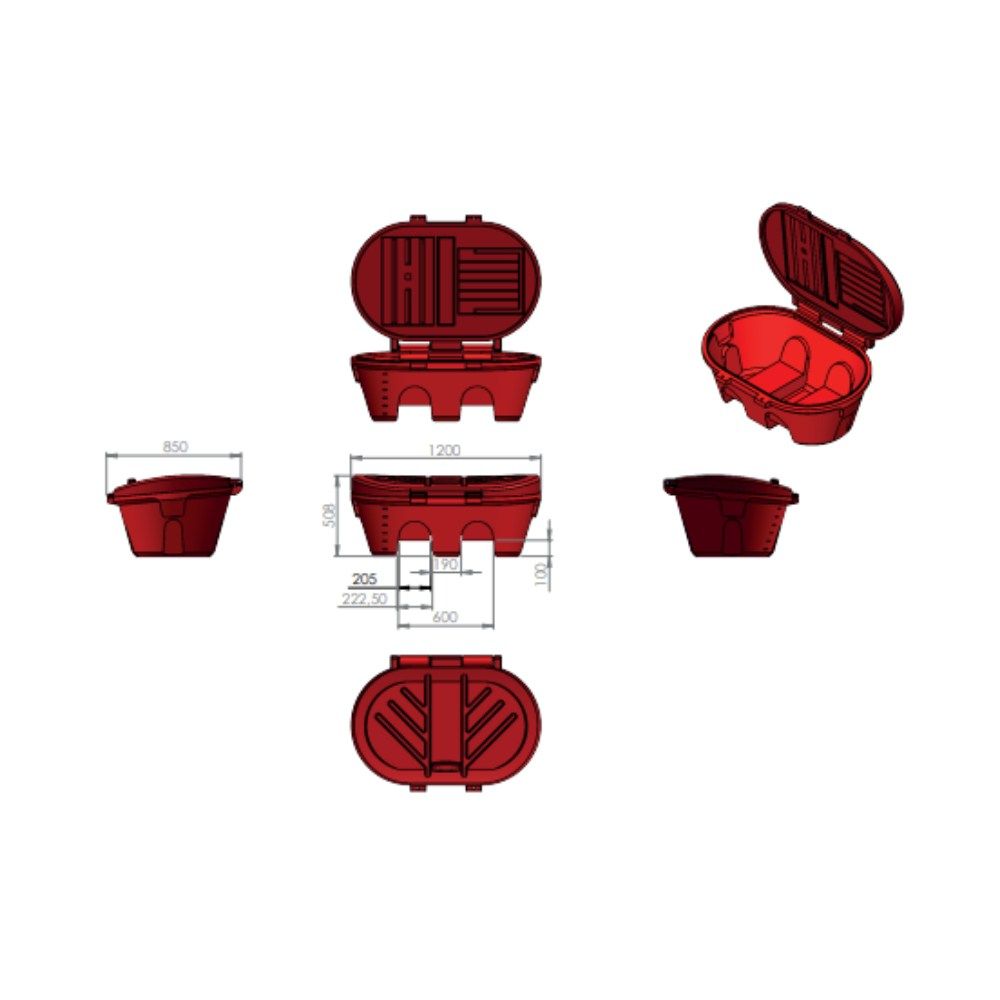 Bac à sel / sable premium 200 L jaune EMP ROTOMOULAGE 