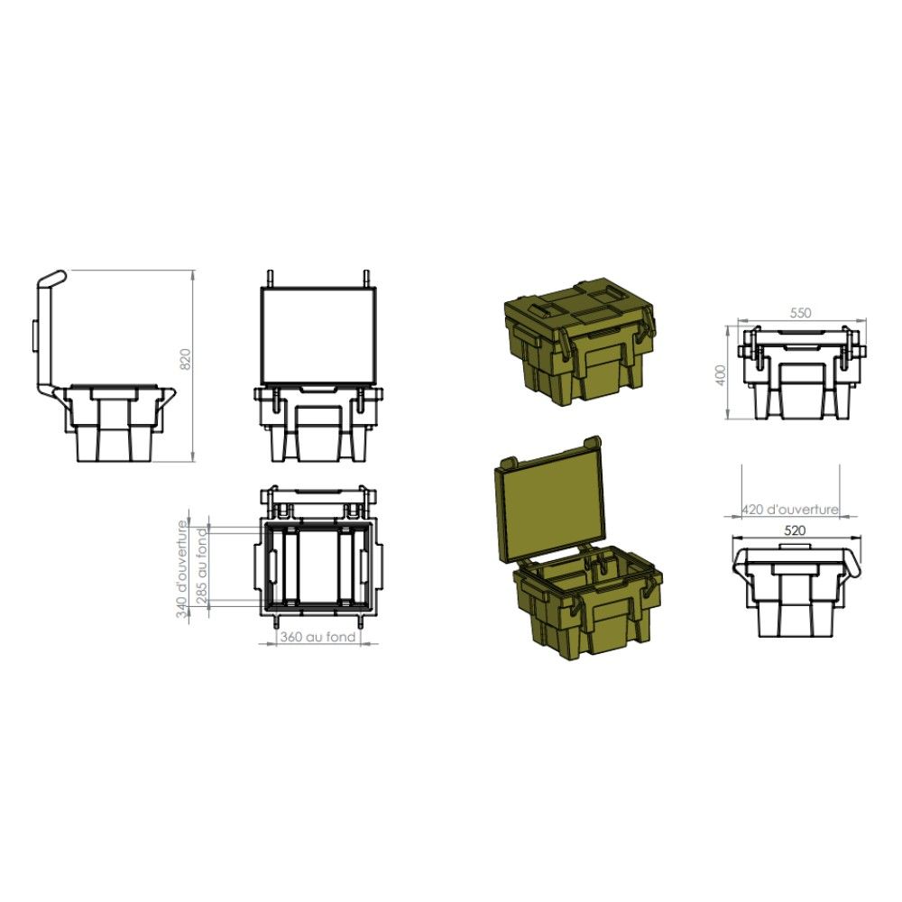 Coffre de rangement 50 L EMP ROTOMOULAGE