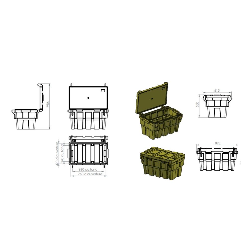 Coffre de rangement 120 L EMP ROTOMOULAGE