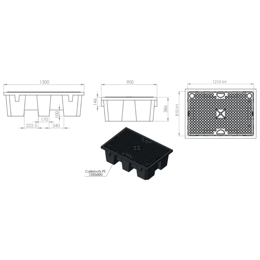 Bac de rétention 240 L éco-conçu pour 2 fûts EMP 