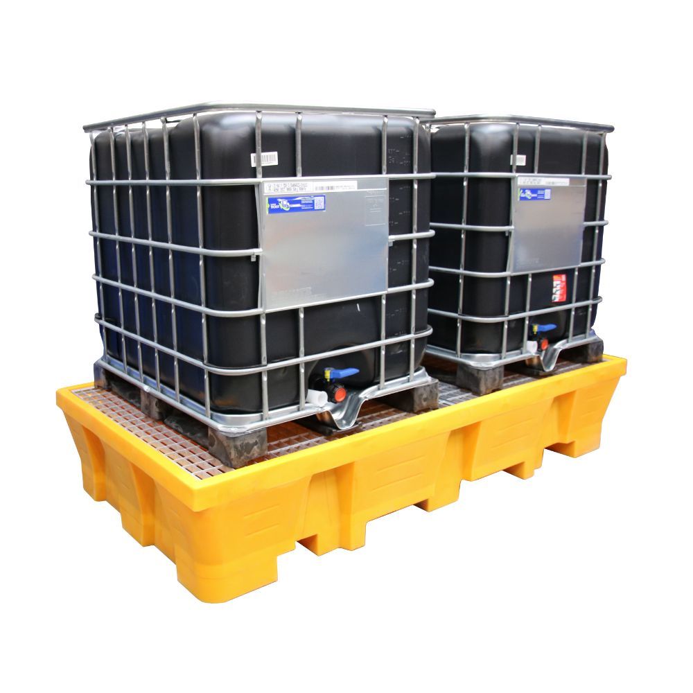 Bac de rétention 1050 L pour 2 IBC / 8 fûts EMP