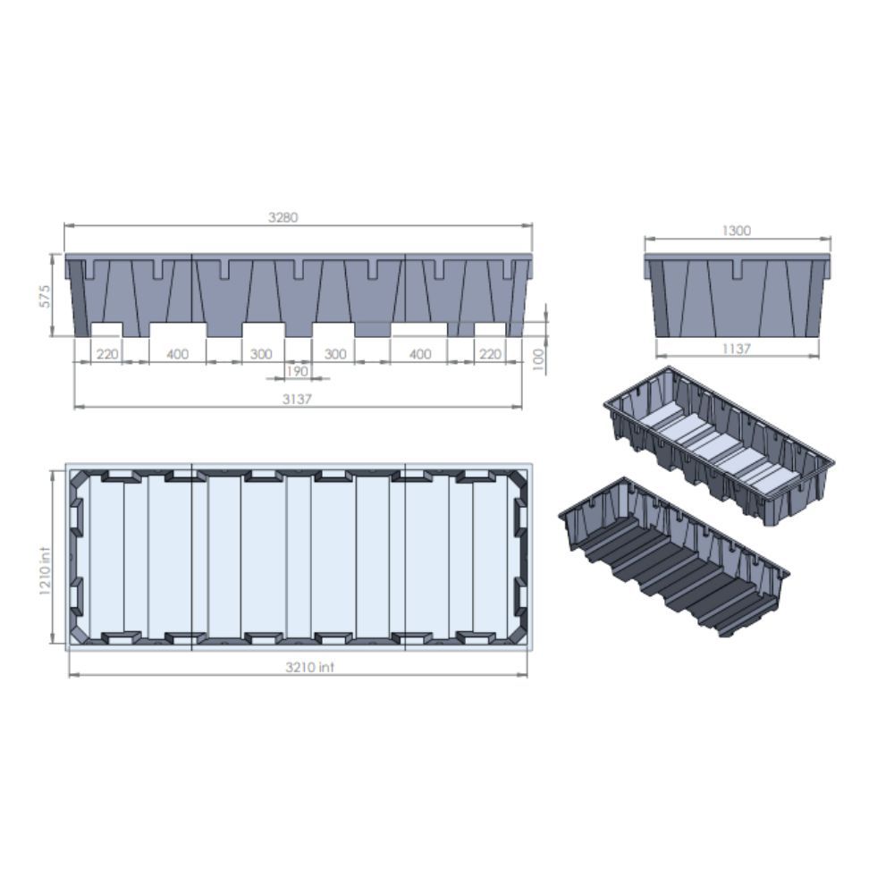Bac de rétention pour 3 IBC 1650 L EMP