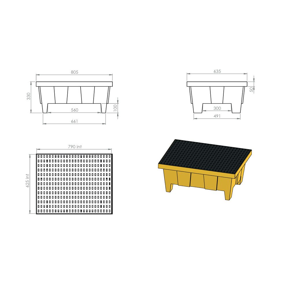 Bac de rétention 70 L sur pieds EMP