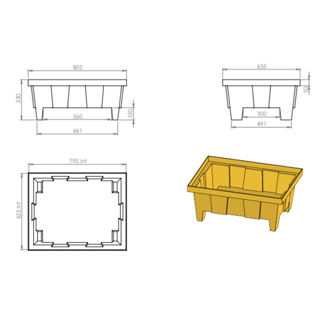 Bac de rétention 70 L sur pieds EMP