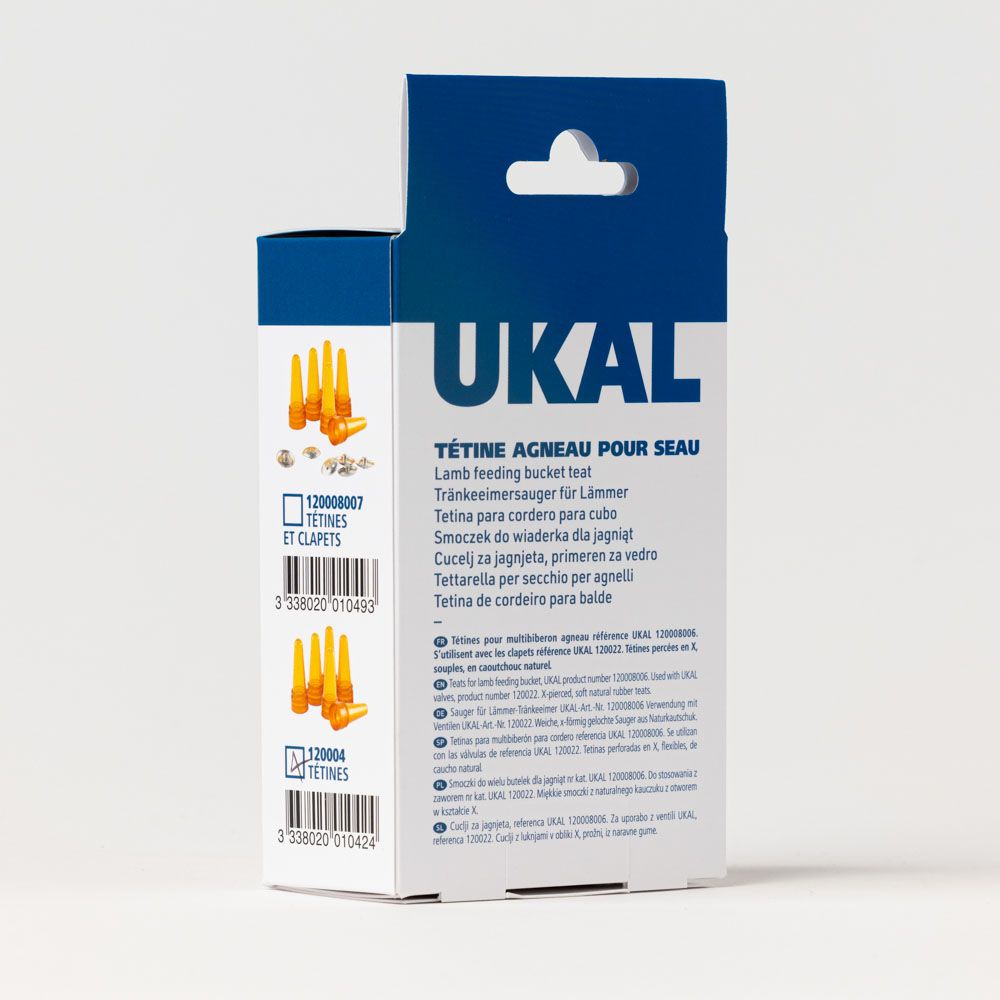 6 tétines agneau en caoutchouc naturel