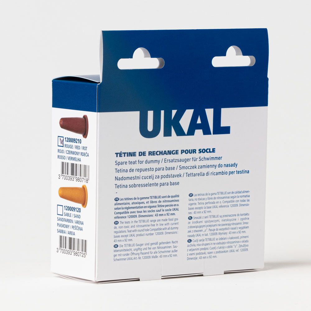 3 tétines pour socle caoutchouc naturel sable 43 x 92 mm Tetiblue 