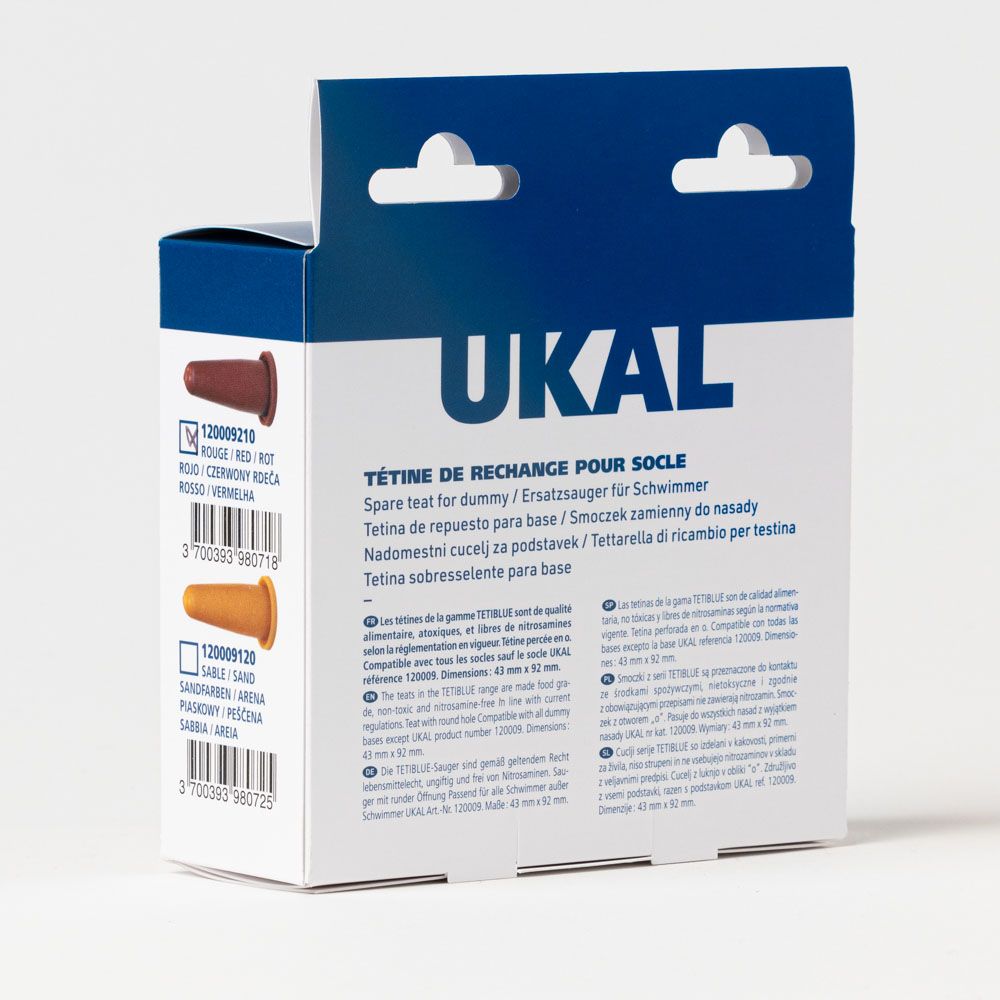 3 tétines pour socle caoutchouc naturel rouge Tetiblue