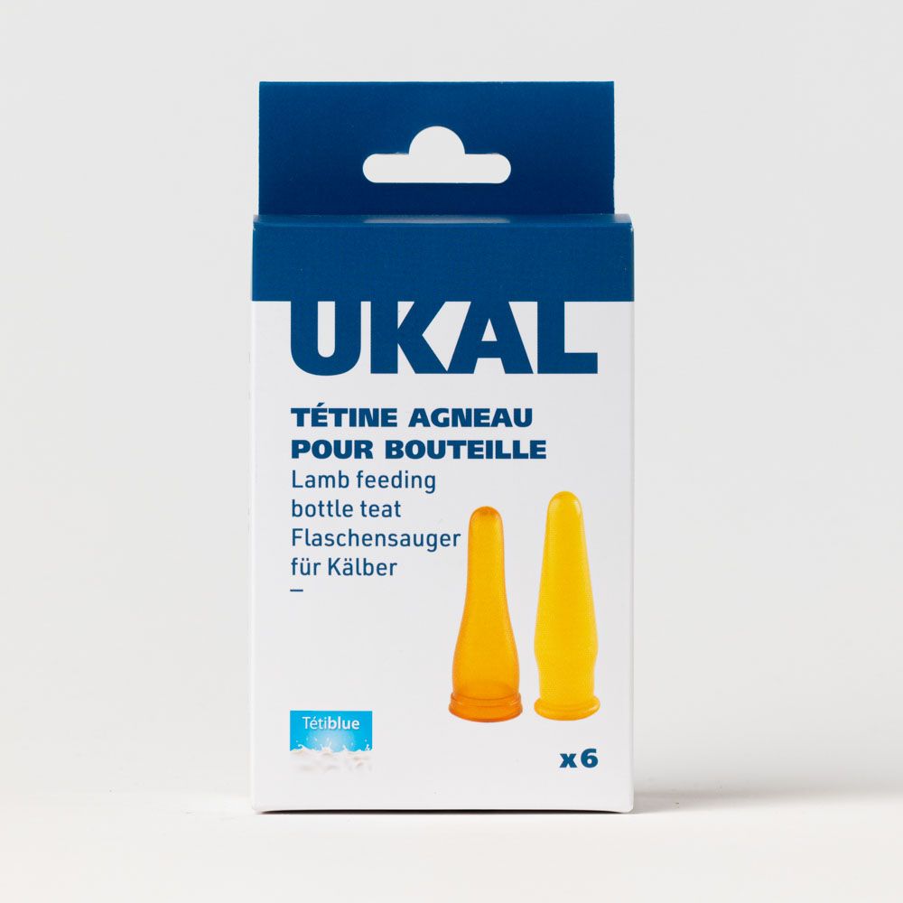 Tétine agneau en latex pour bouteille par 6