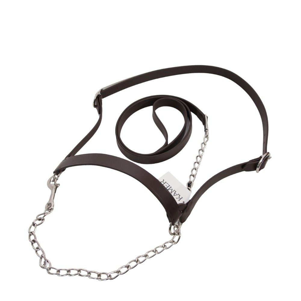 Licol américain en cuir marron pour vache laitière KAMER