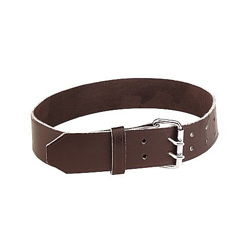 Collier en cuir havane 135 x 6 cm