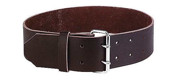 Collier en cuir havane 135 x 8 cm