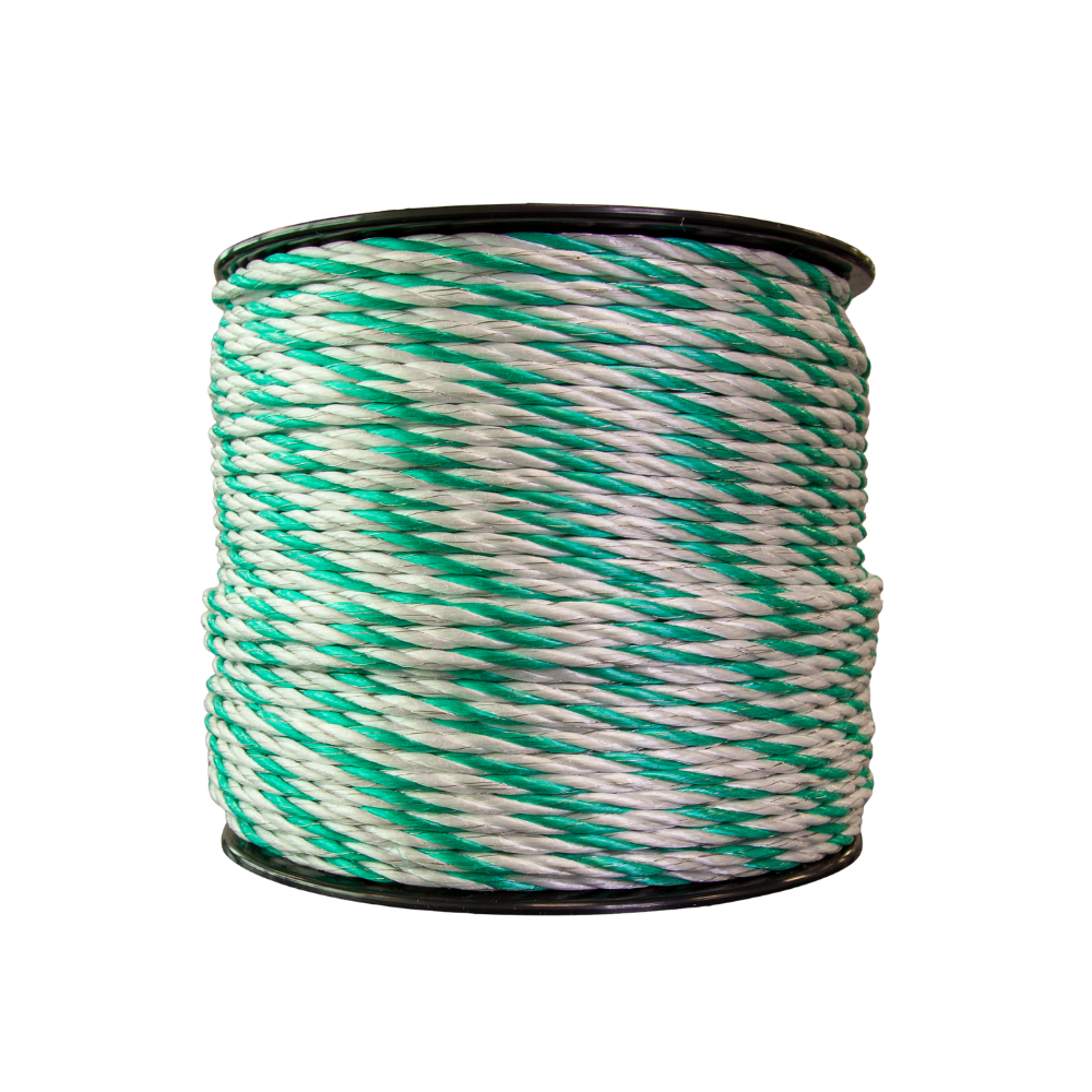 Cordon torsadé blanc et vert diamètre 5 mm 200 m CLASSIC