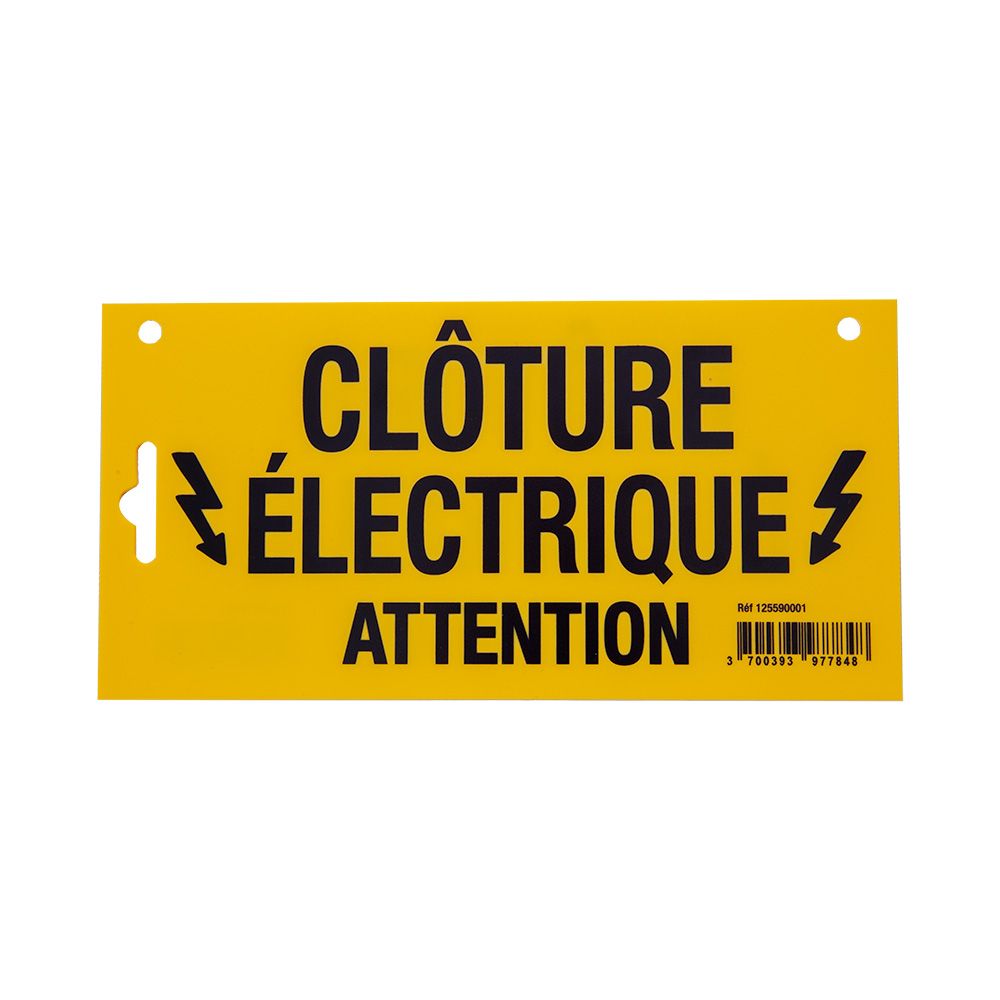 Plaque de signalisation pour clôture