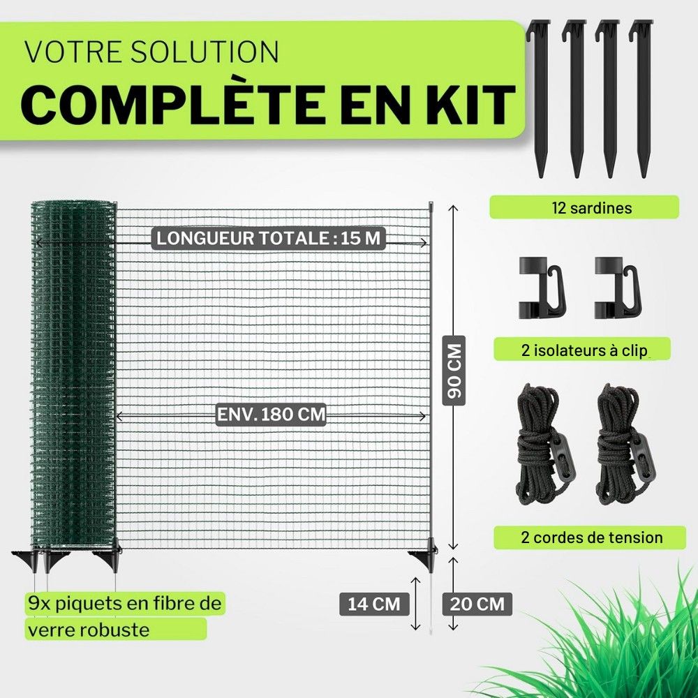 Filet de délimitation FIX 15 m 90 cm HORIZONT