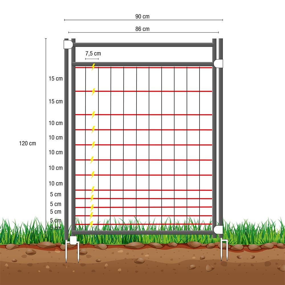 Portillon électrifiable h 1.20 m x l 0.90 m