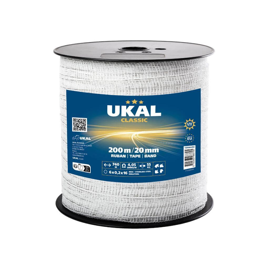 Ruban 20 mm blanc CLASSIC 200 m UKAL