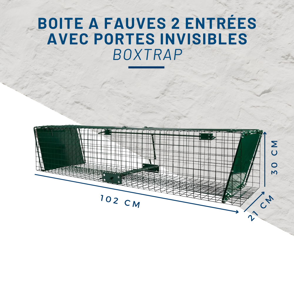 Piège à fauve avec 2 portes invisibles (USA), 102 x 30 x 21 cm BOXTRAP