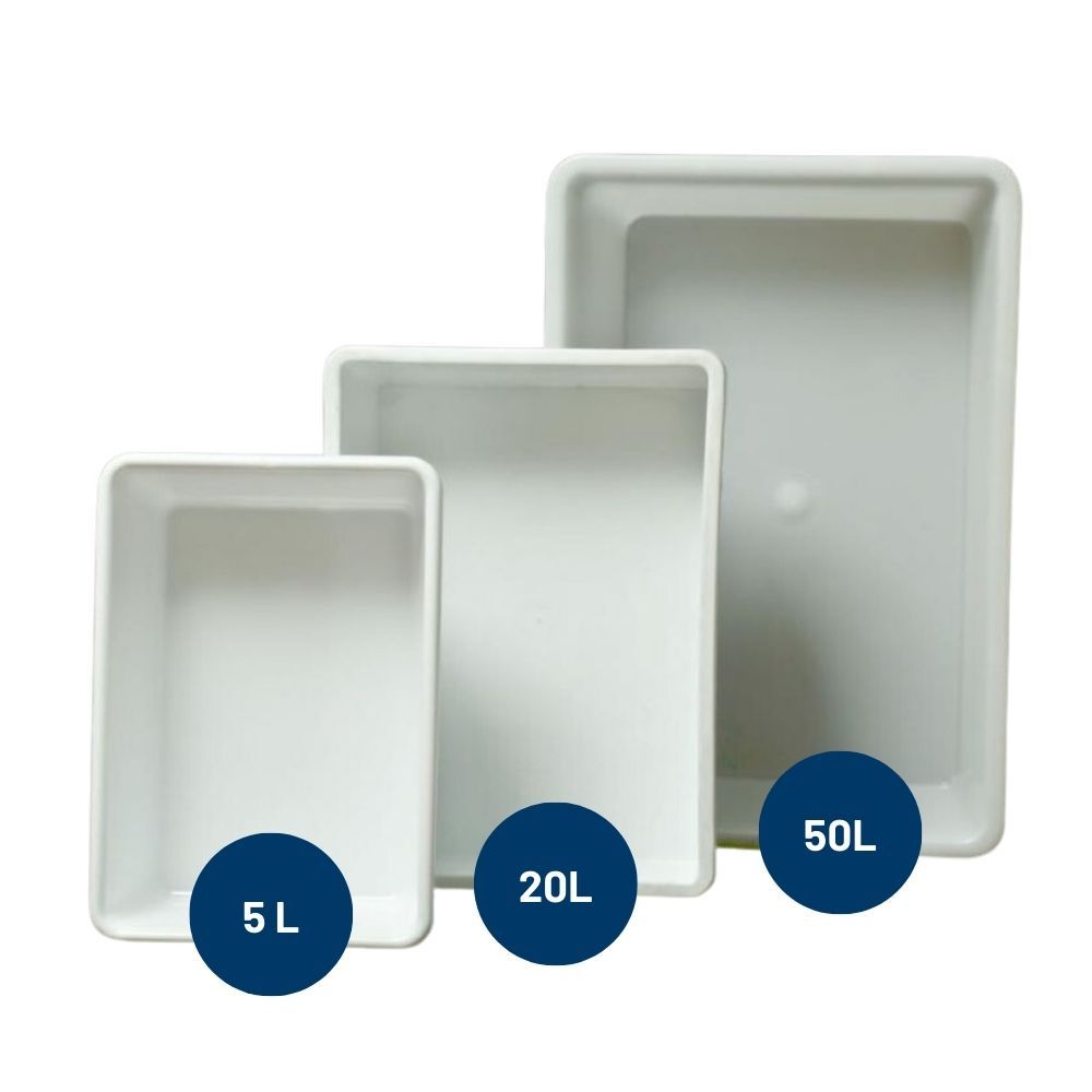 Bac alimentaire professionnel gradué rectangulaire en plastique 50L 