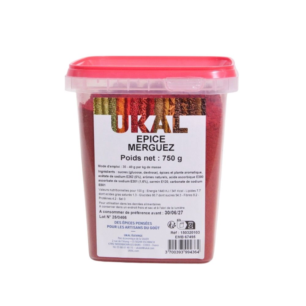  Mélange épices pour merguez 750 g UKAL