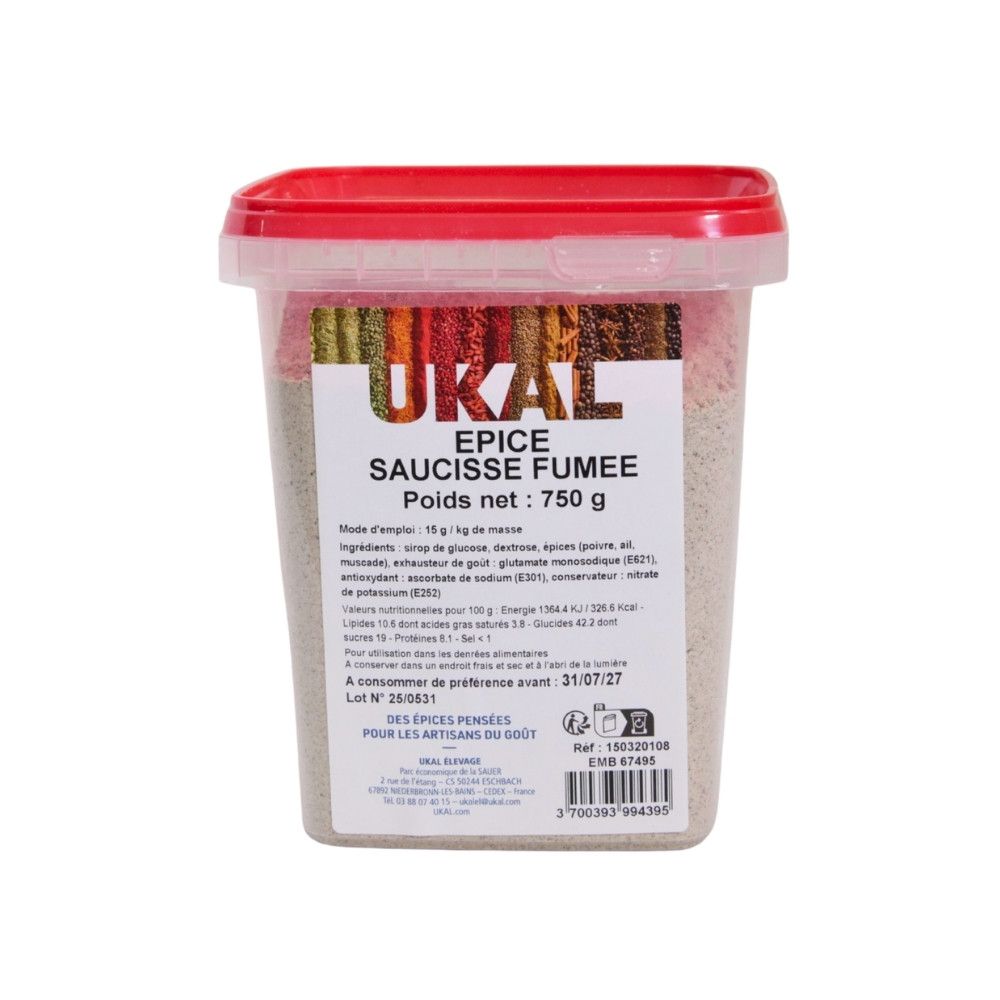 Mélange épices pour saucisse fumée 750 g UKAL