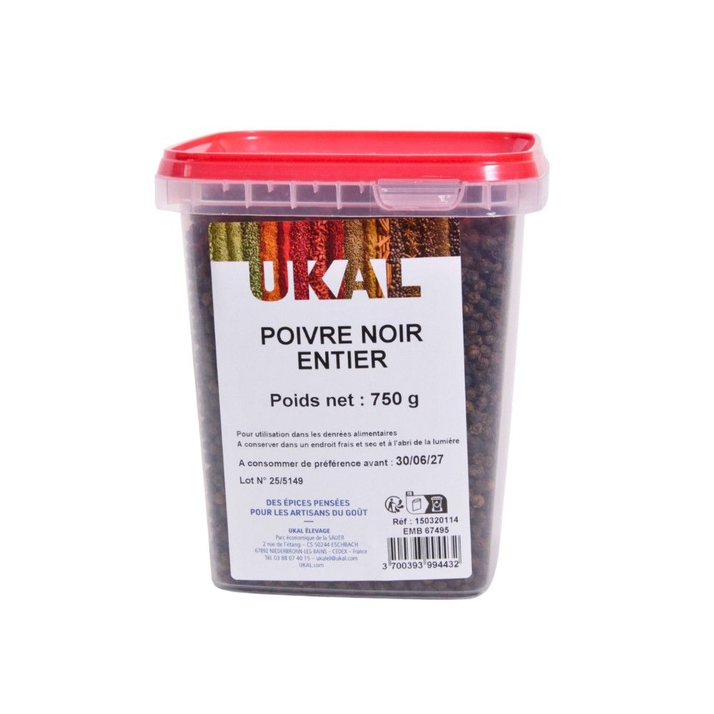 Poivre noir entier 750 g UKAL