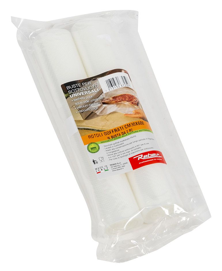 2 rouleaux pour mise sous vide REBER - 30x600 cm