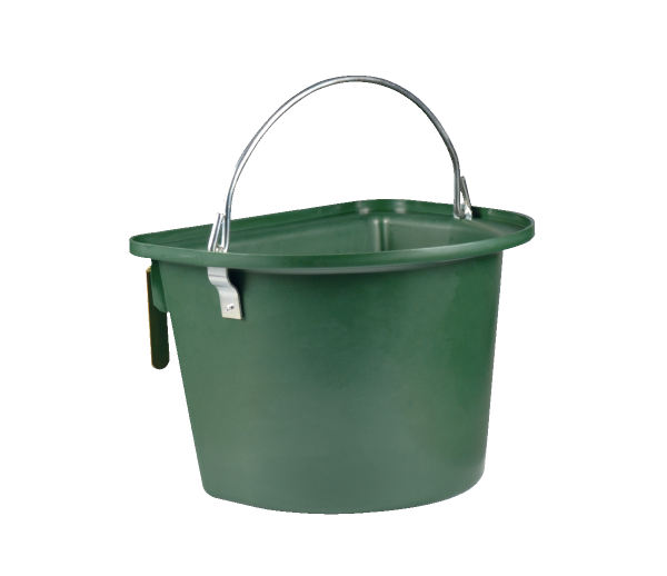 Mangeoire kaki avec anse et crochets de suspension