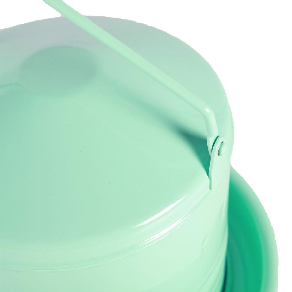 Abreuvoir métal en tôle émaillé vert d’eau 3L - 4 poules