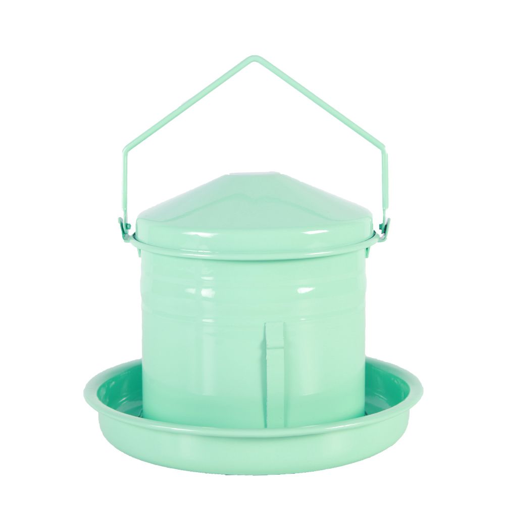 Nourrisseur trémie émaillé vert d’eau 3L - 4 poules